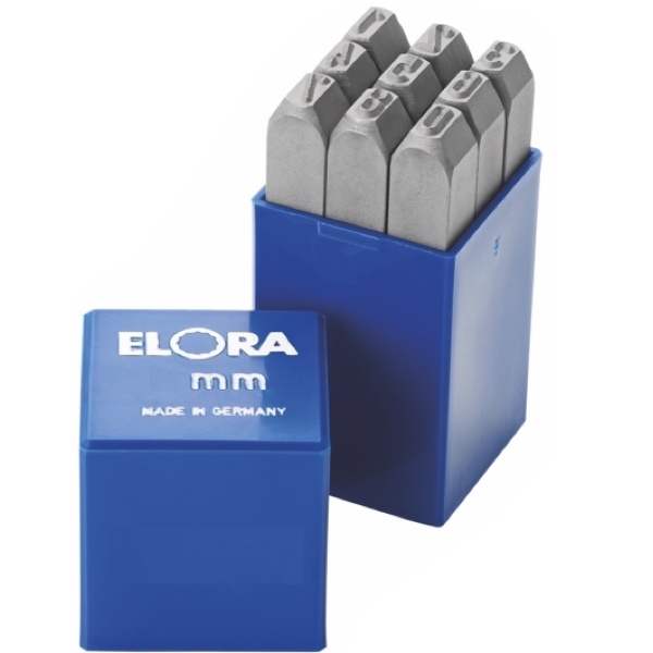 Number punch set ELORA 400Z, 9 pcs from 0 to 9 according to DIN 1451
