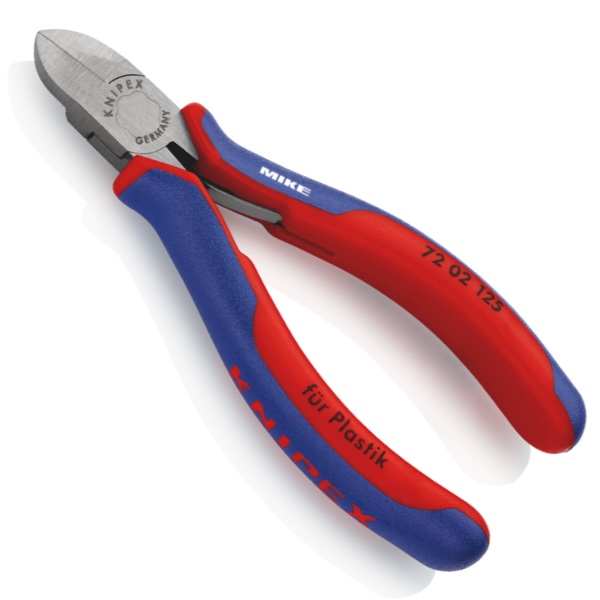 KNIPEX 72 02 125 Diagonal Cutters for plastics 125 mm with multi-component handles polished