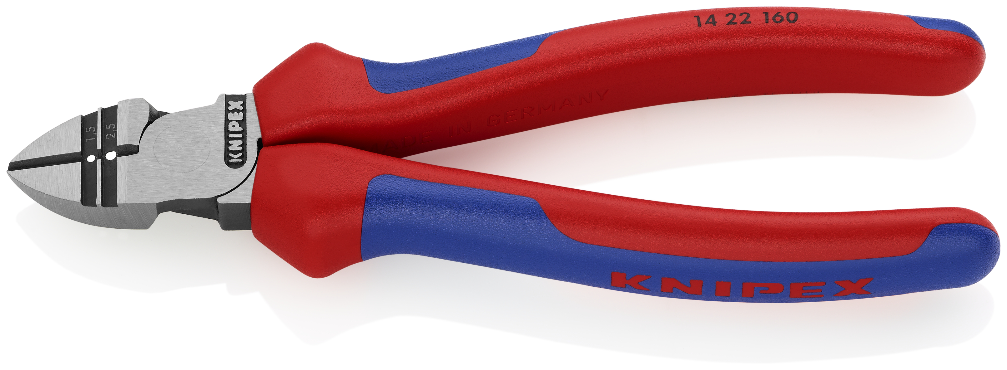 KNIPEX 14 22 160 Diagonal Insulation Stripper 160 mm black atramentized with comfort handles polished