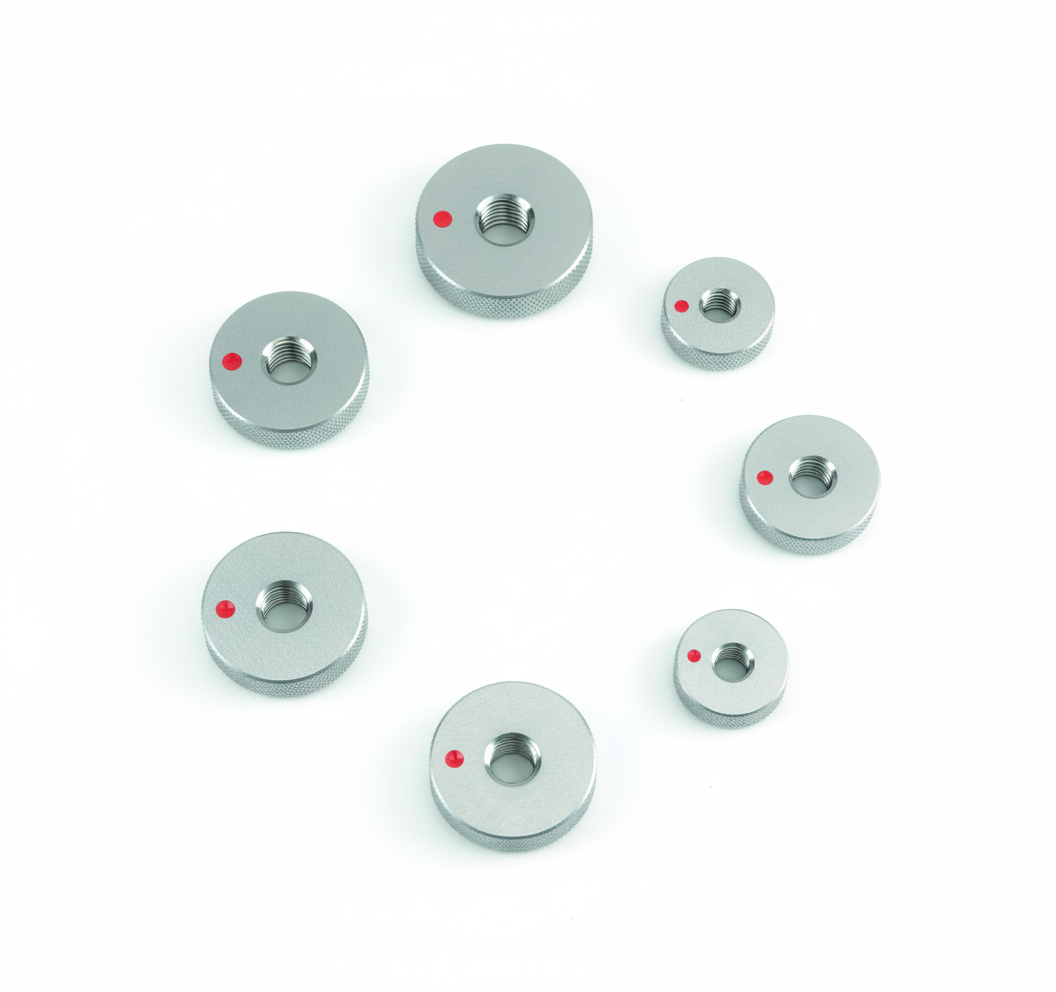 NO-GO Ring gauges, 7-piece set in sturdy plastic case M 3 - M 12