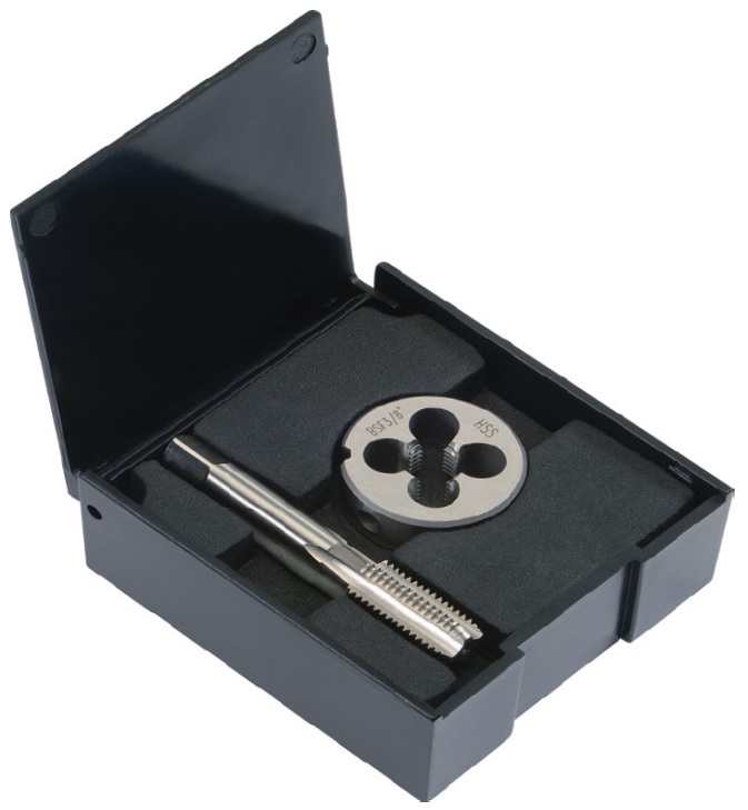Angler's Thread Set, Short Machine Tap + Round Die, BSF 3/8 x 20
