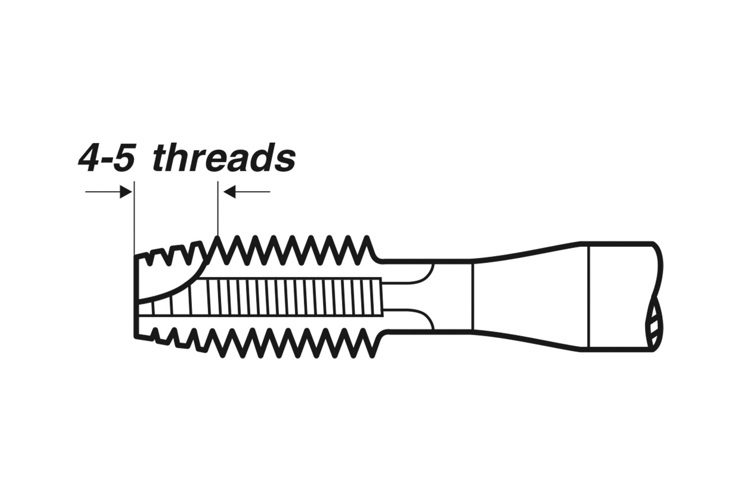 Machine Tap DIN 374 Form B HSSE left hand thread - M 50 x 3.0 LH thumbnail 3