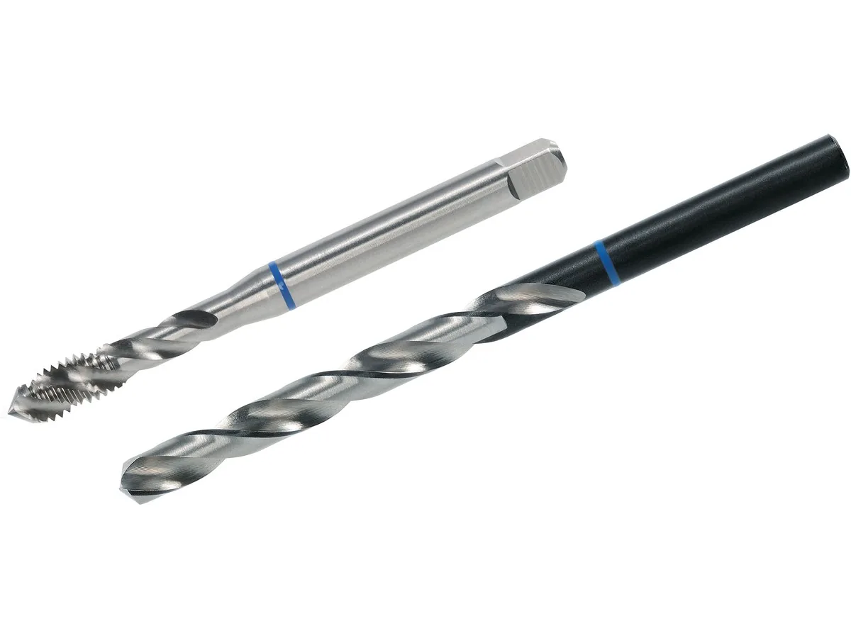 Set tap mesin dan mata bor TwinBox BLUE RING VÖLKEL Form C alur spiral 39° HSSE, ulir metrik Nominal diameter D M 10 – 36497 thumbnail 5
