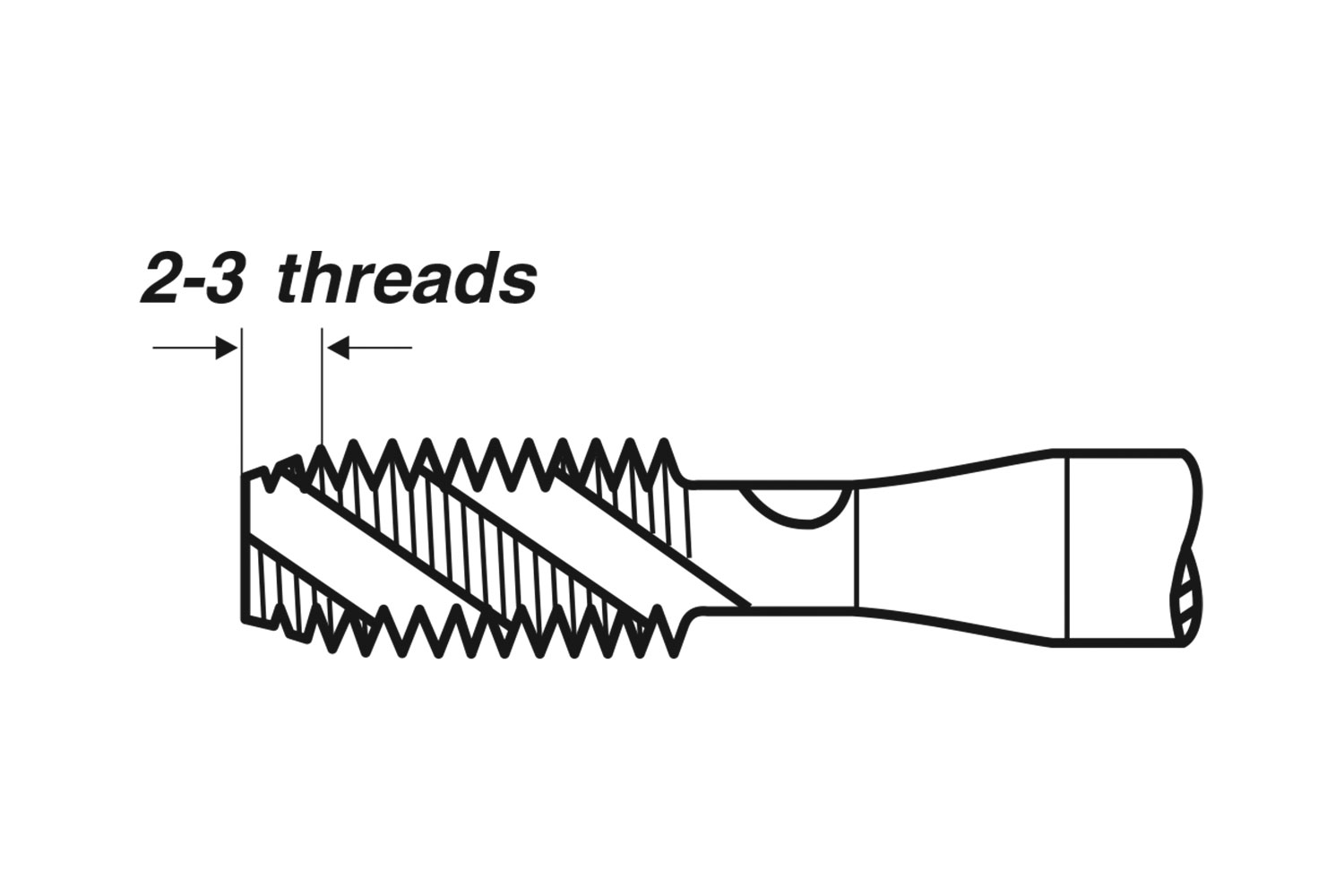 Machine Tap DIN 374 Form C 35° Spiral Flute HSSE - M 24 x 1.5 thumbnail 3