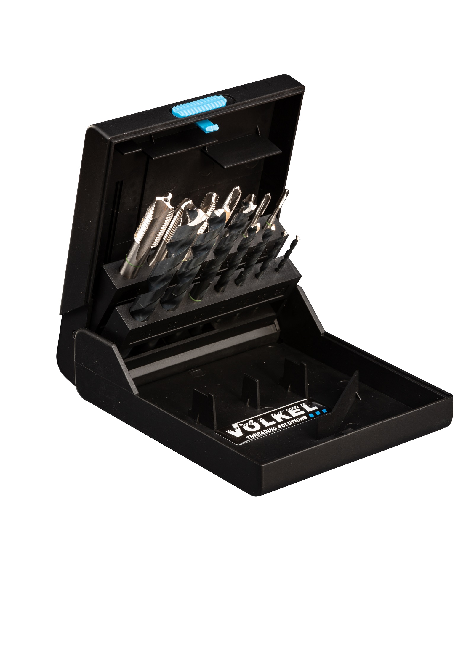 GREEN RING Machine taps (set of 14 pcs.) incl. drills DIN 371/376 M 3 – M 12