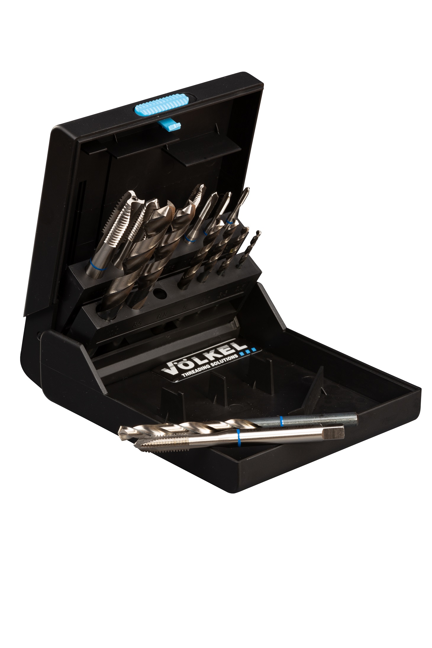 BLUE RING Machine taps (set of 14 pcs.) incl. drills DIN 371/376 M 3 – M 12