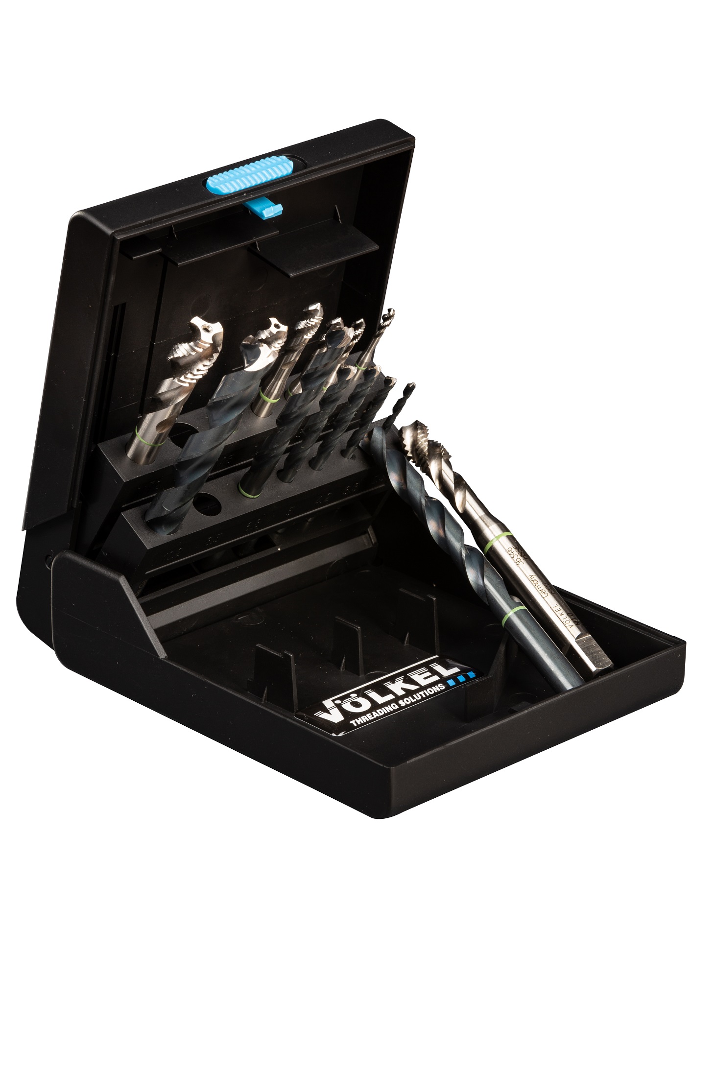 GREEN RING Machine taps for blind holes (set of 14 pcs.) incl. drills DIN 371/376 M 3 – M 12