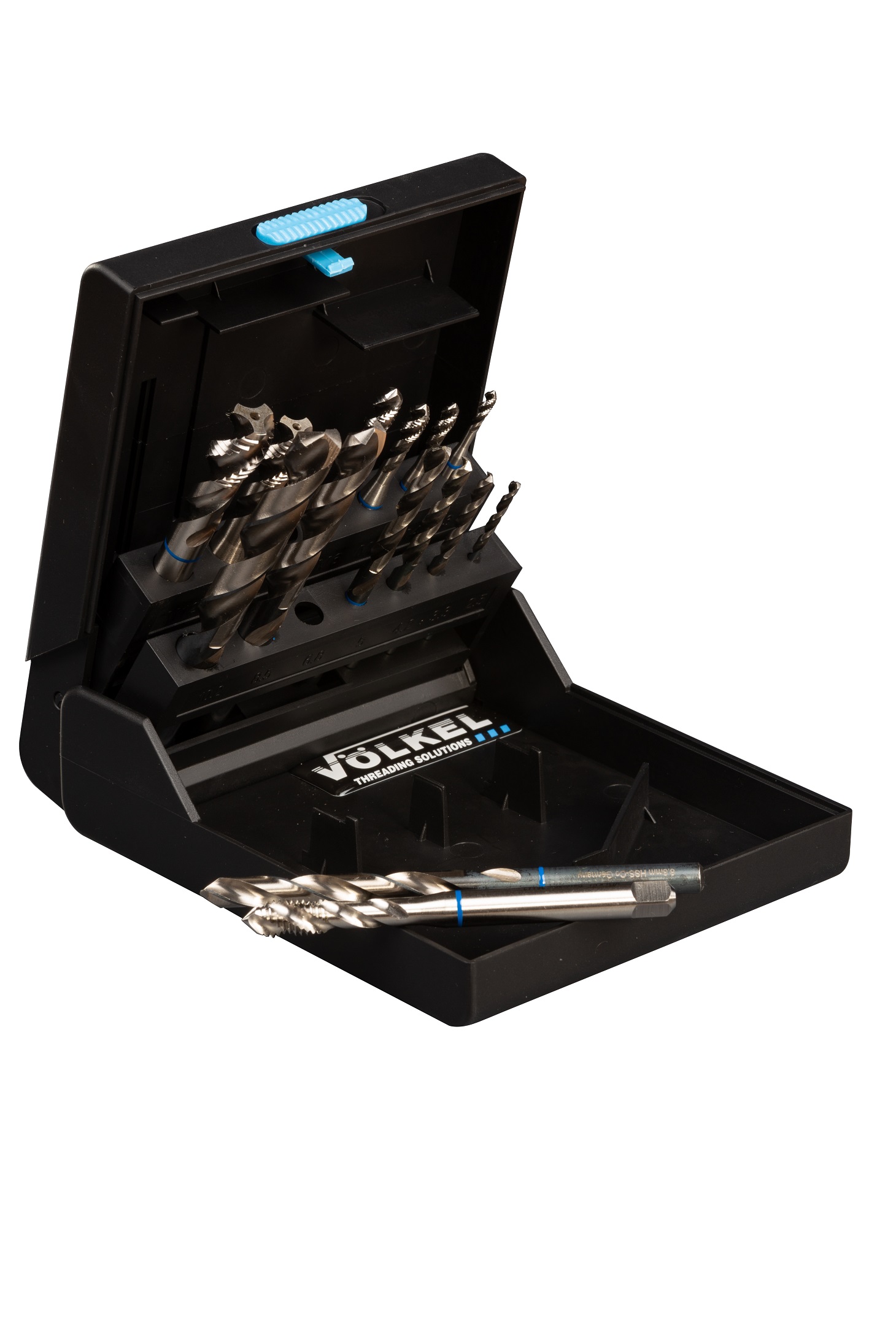 BLUE RING Machine taps for blind holes (set of 14 pcs.) incl. drills DIN 371/376 M 3 – M 12