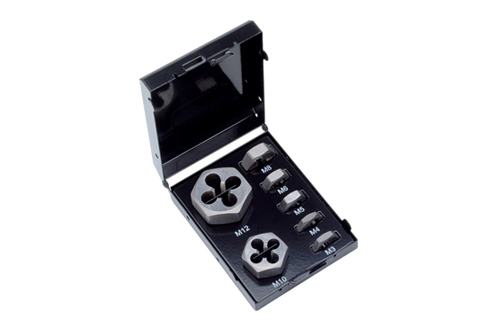 Hexagon die nuts (set of 5 pcs.) DIN standard HSS UNF 1/4 – UNF 1/2