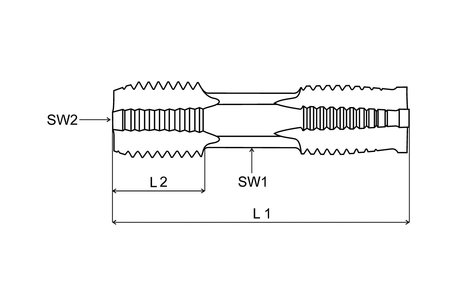 HexTap Type DS - Double ended tap, Multi-Drive Form C HSS-G - M 40 x 1.5 thumbnail 5