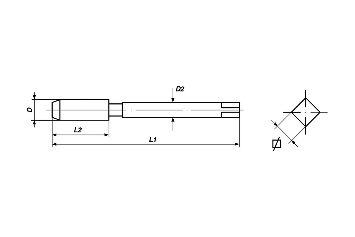 Mũi taro ren tay (tạo ren trong) Bottoming ISO 529 Form C HSS-G - M 20 x 2.0 thumbnail 2
